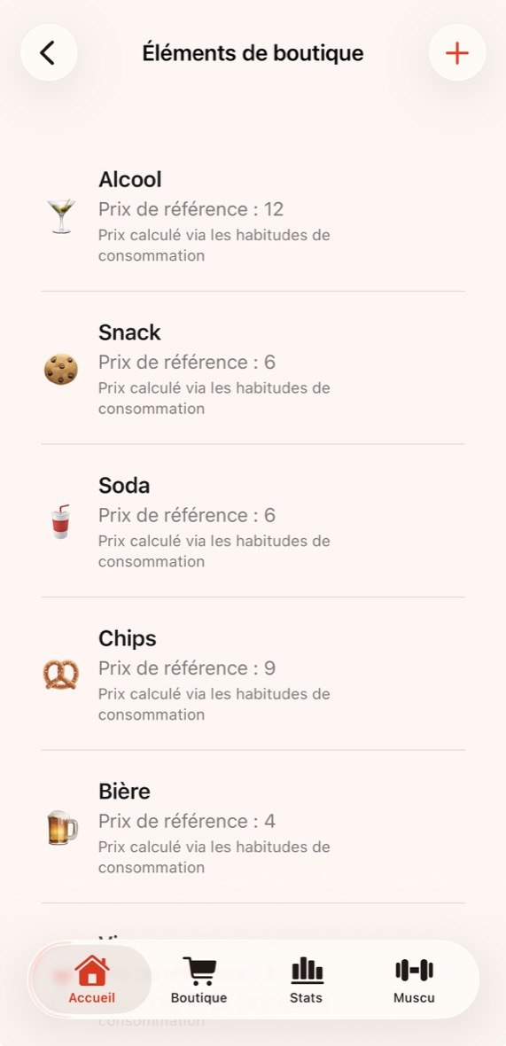 Gestion de boutique Liftward avec prix de référence